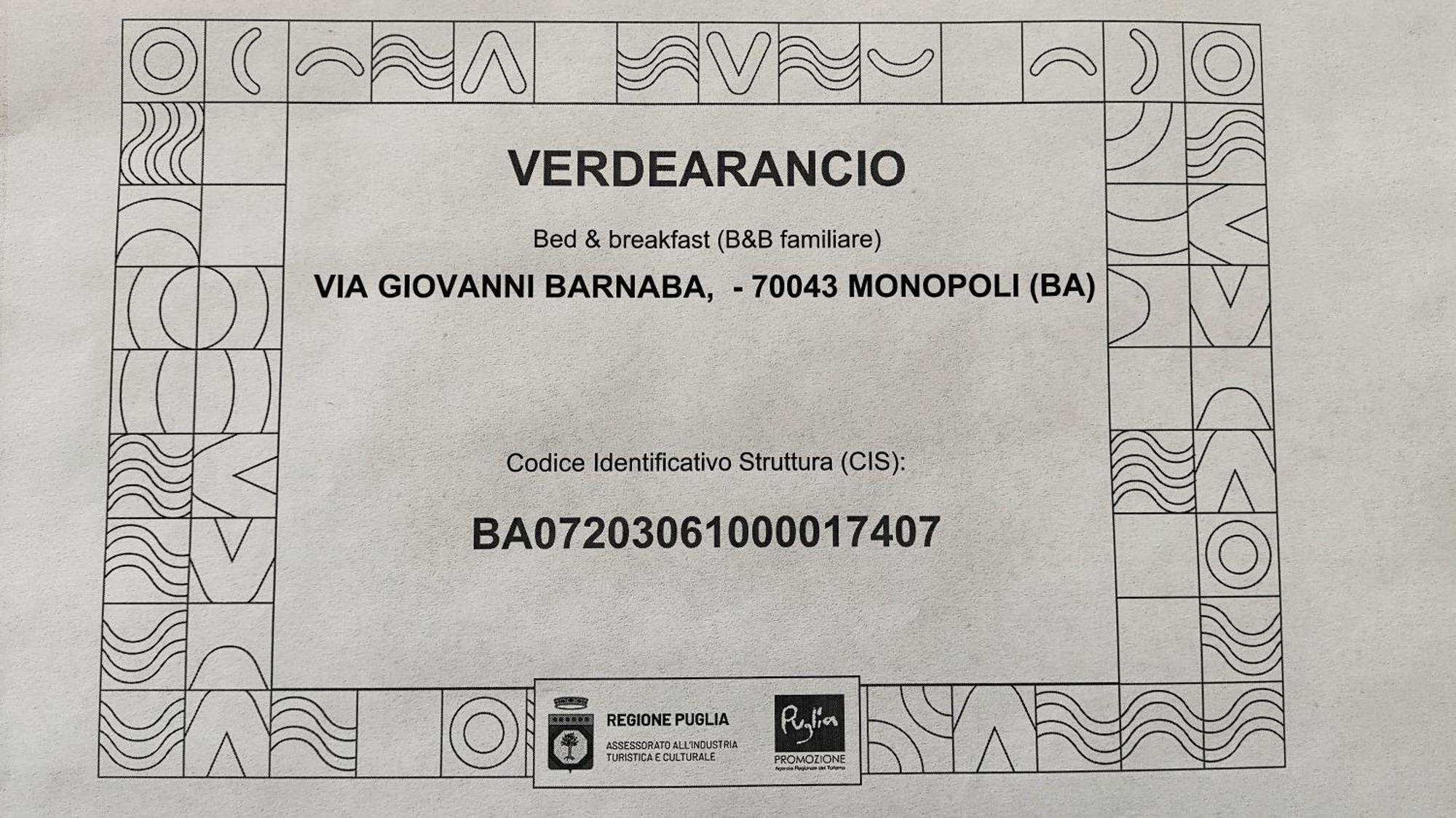 B&B Verdearancio Monopoli Exterior photo